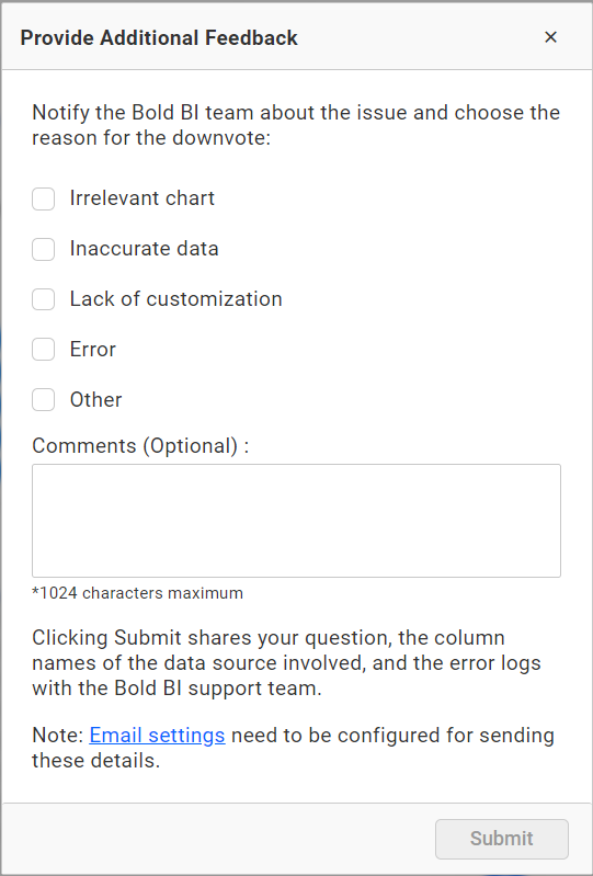 Report feedback to smartlifebi