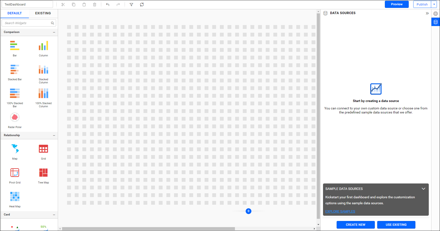 Create Dashboard Option