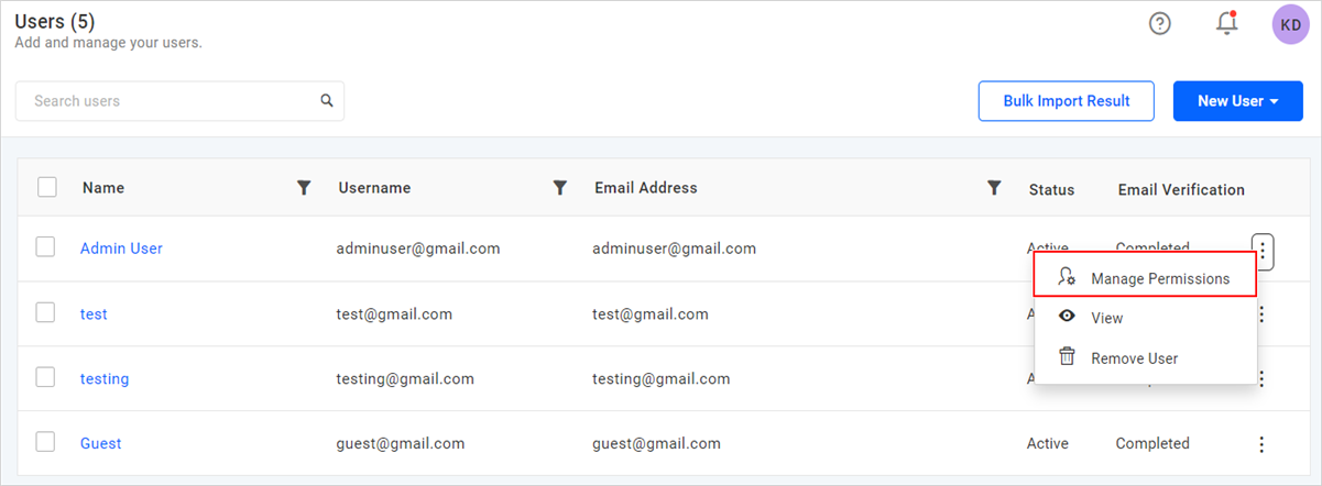 Manage Permissions