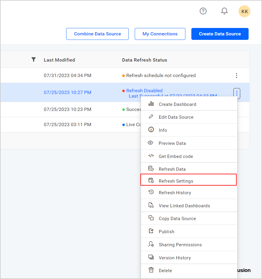 Refresh Setting