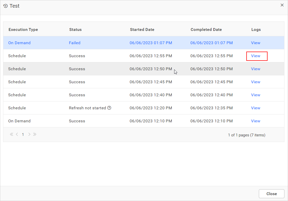 Refresh Logs Info