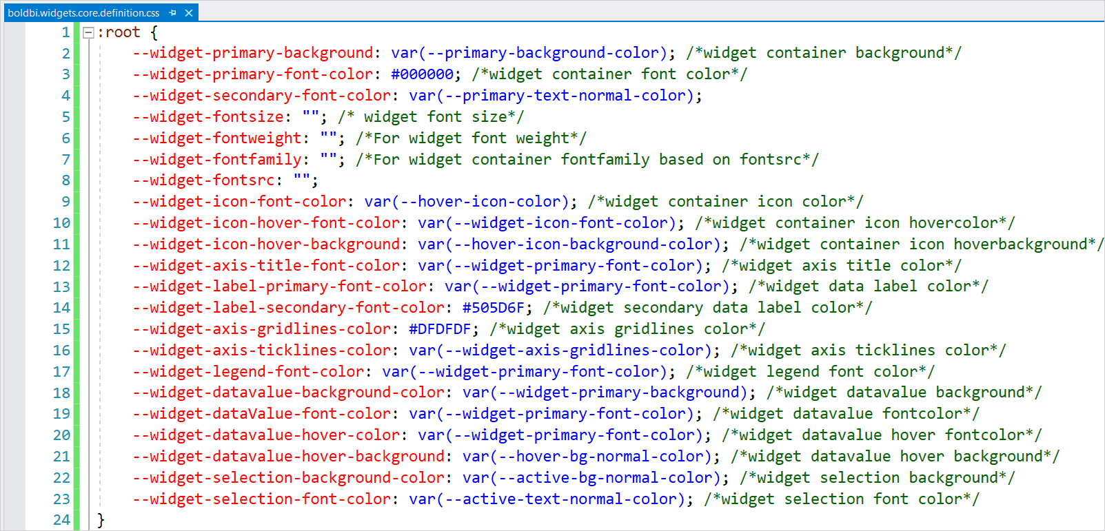 Widgets core file