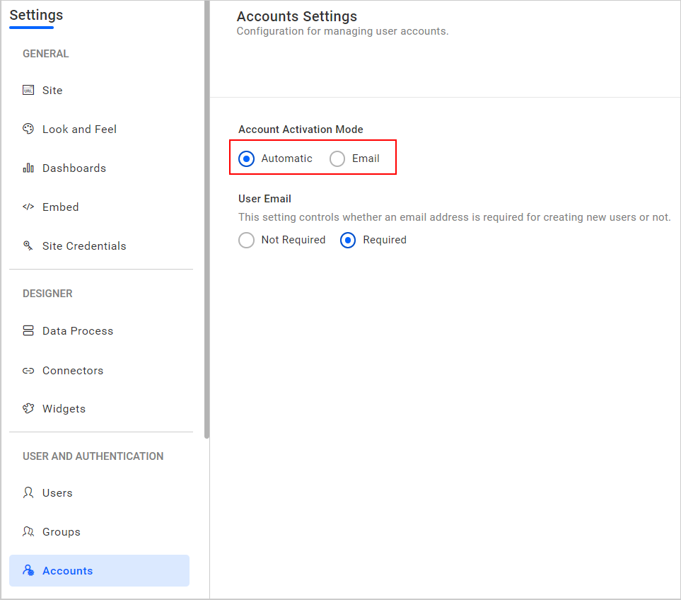 Accounts Settings