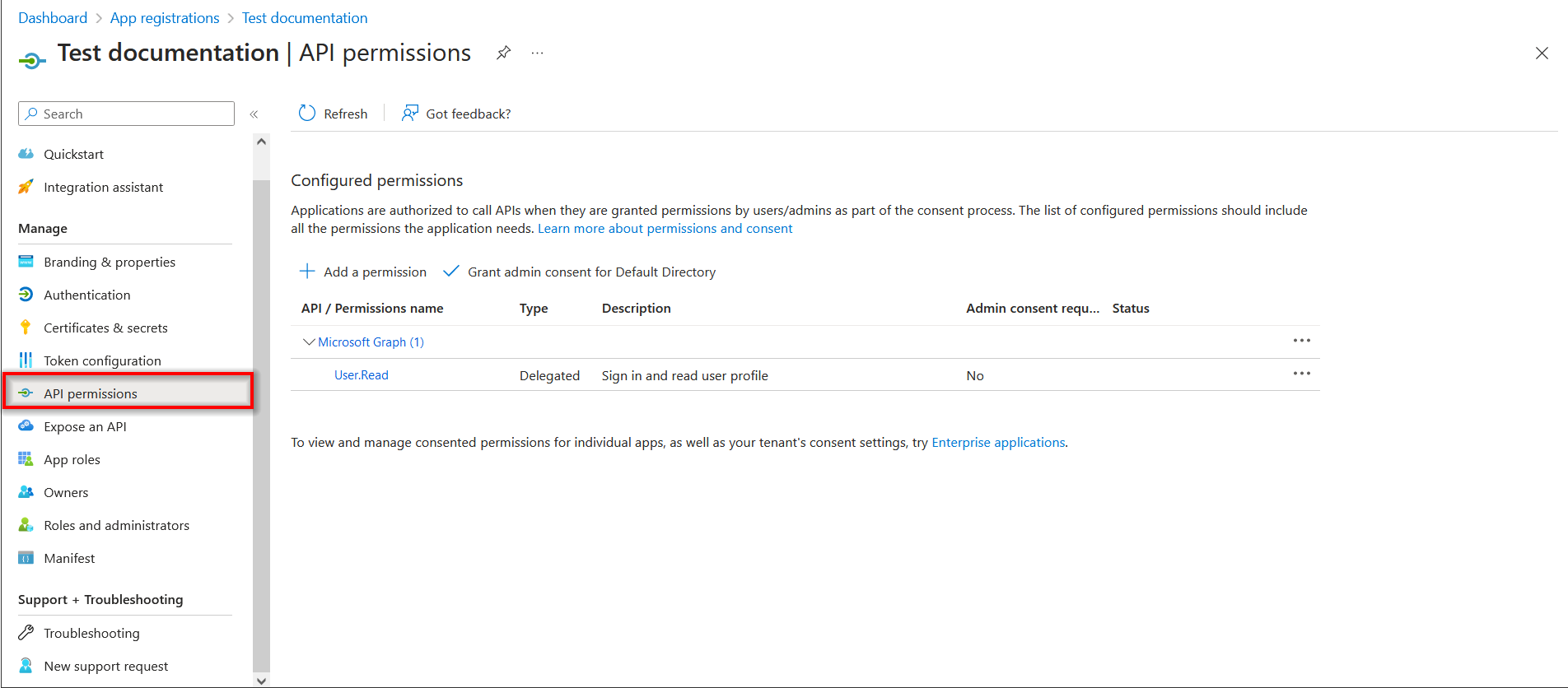API permission