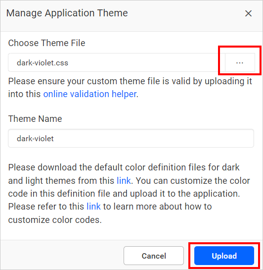 Manage app theme