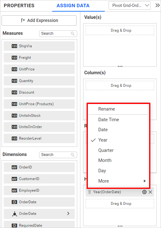 Configured with  date field