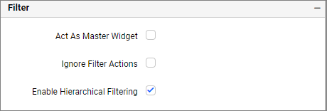 Filter settings