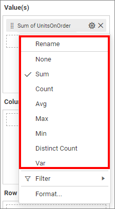 Settings menu