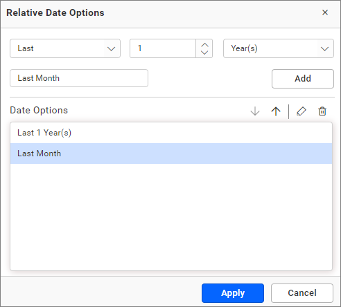 relative dates added in window
