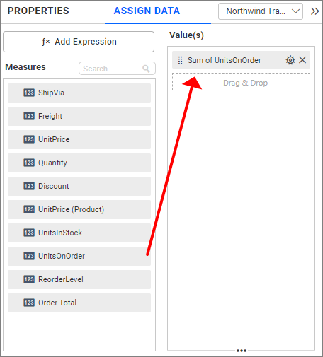 Add data to value