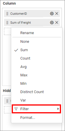 Filter option