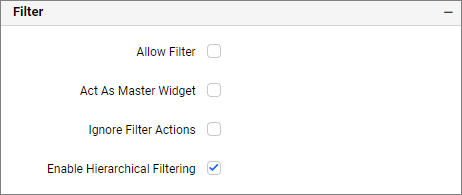 Filter settings