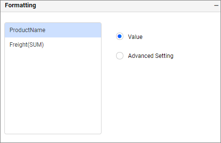 Column settings