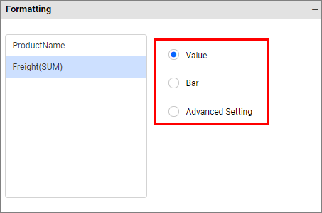 Configured columns
