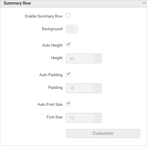 Summary Row