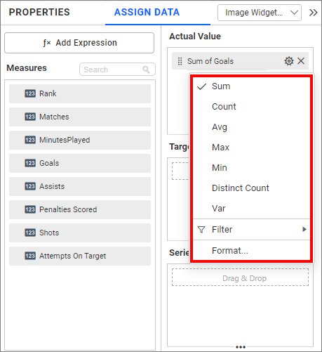 Settings menu items