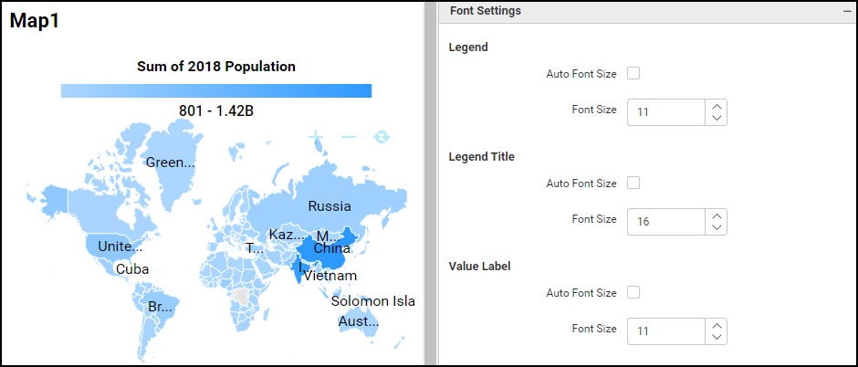 Font settings