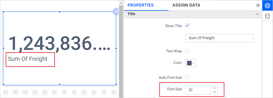 number Card font size