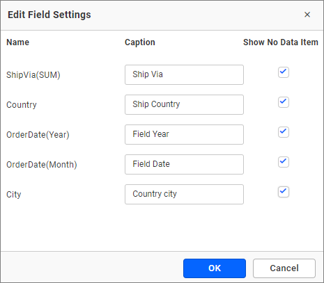 Edit Field Settings