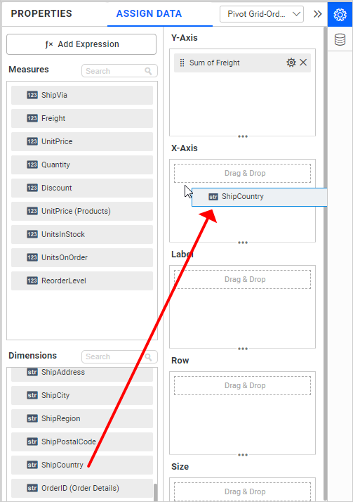 Add X-Axis field