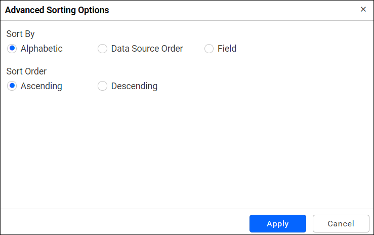 Custom sort dialog
