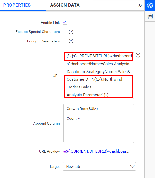 Dashboard Parameter