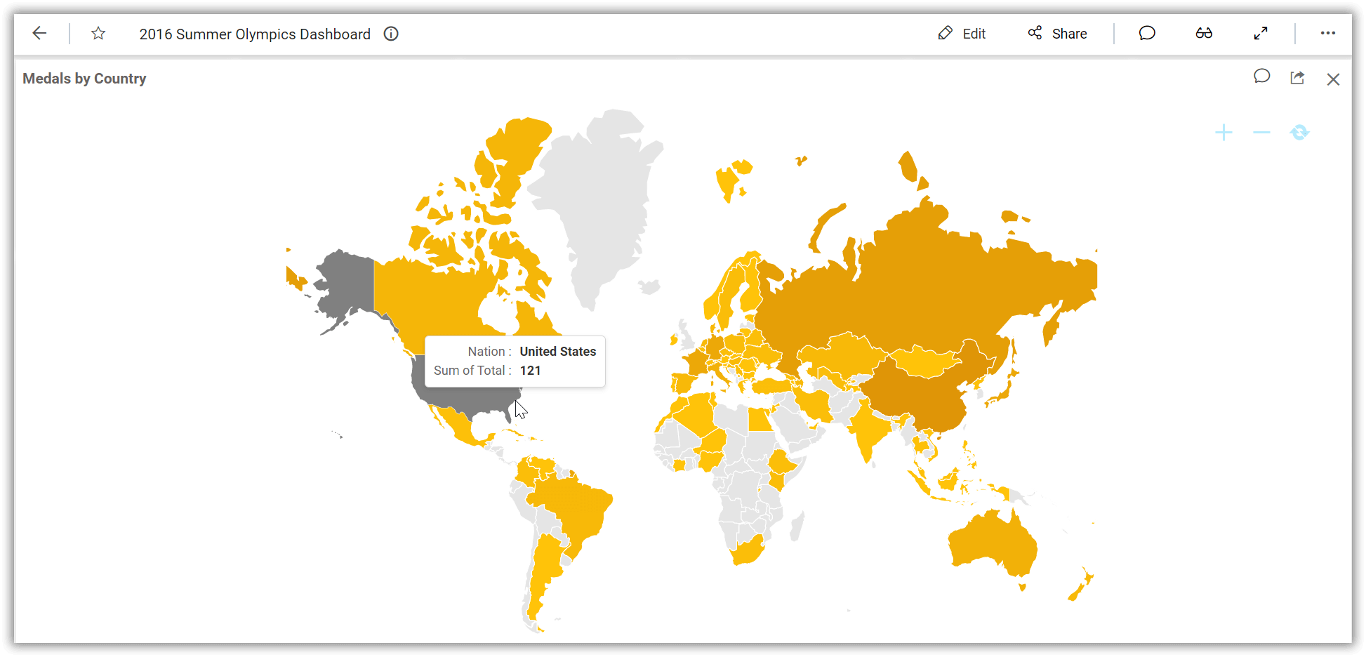 Tooltip map widget