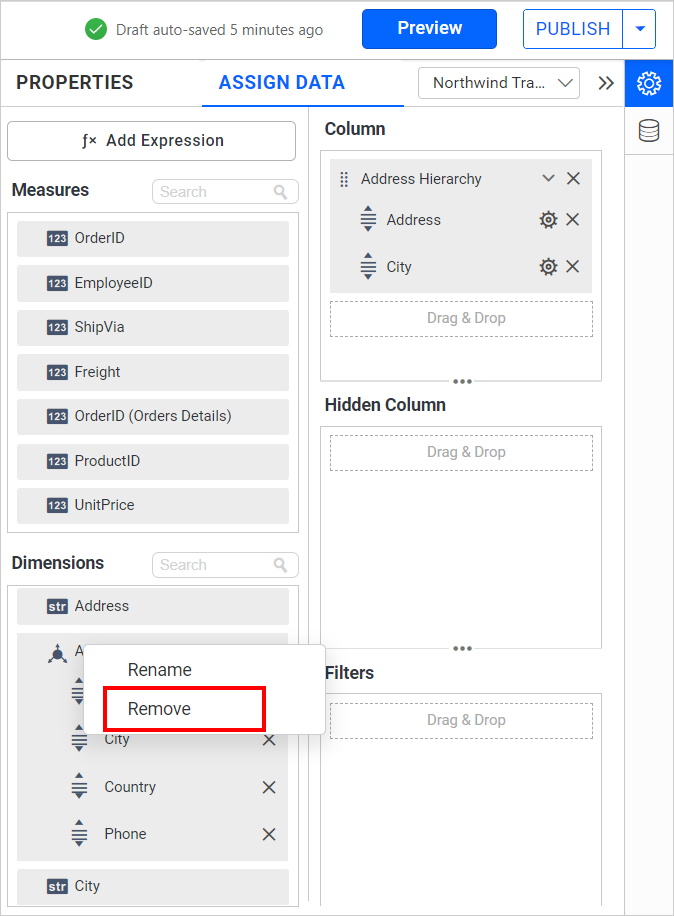 Custom Hierarchy Remove Parent