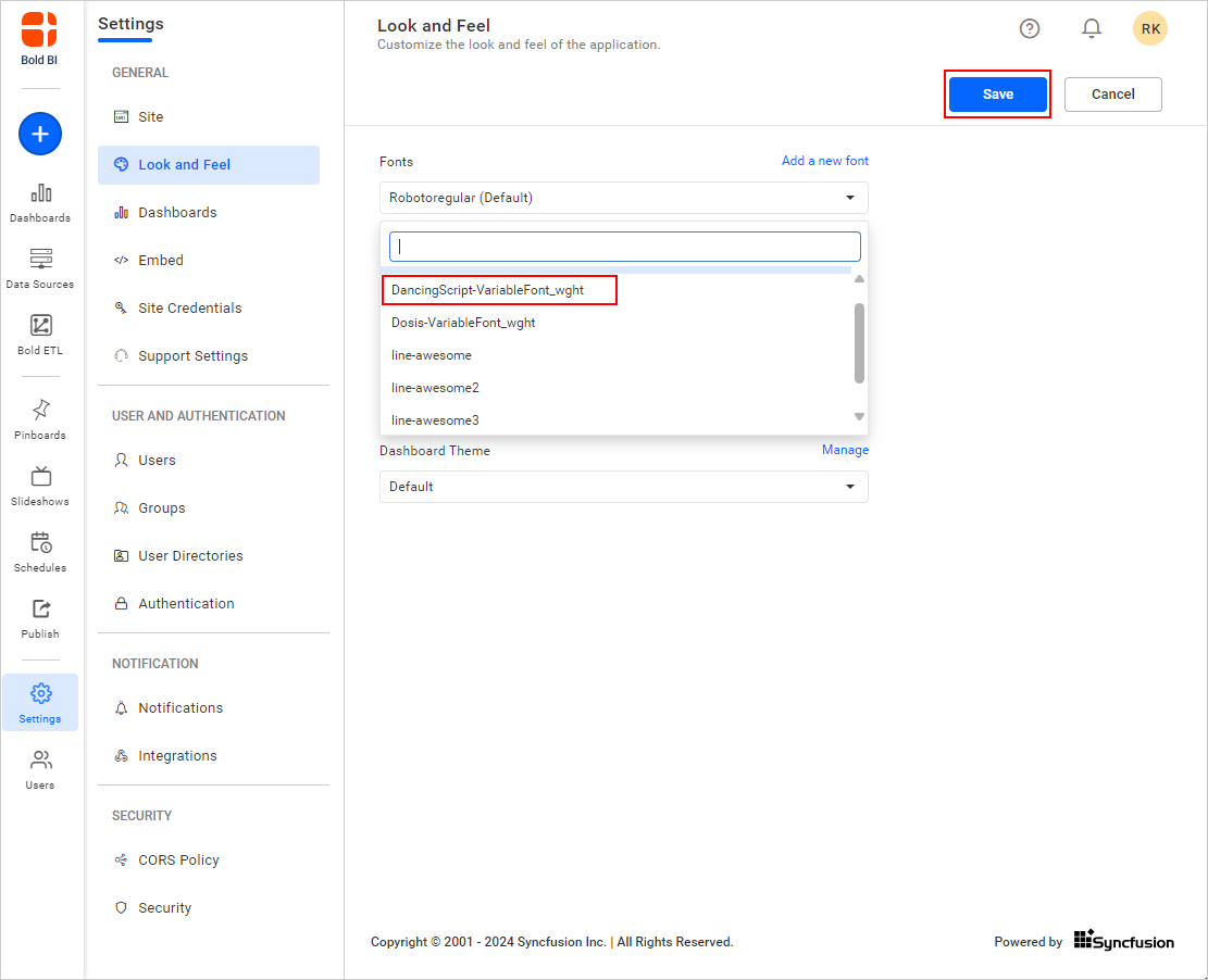Font-style-dropdown