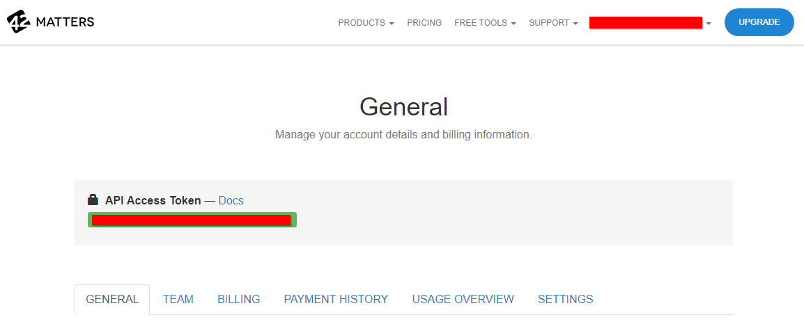 Reveal API Access Token