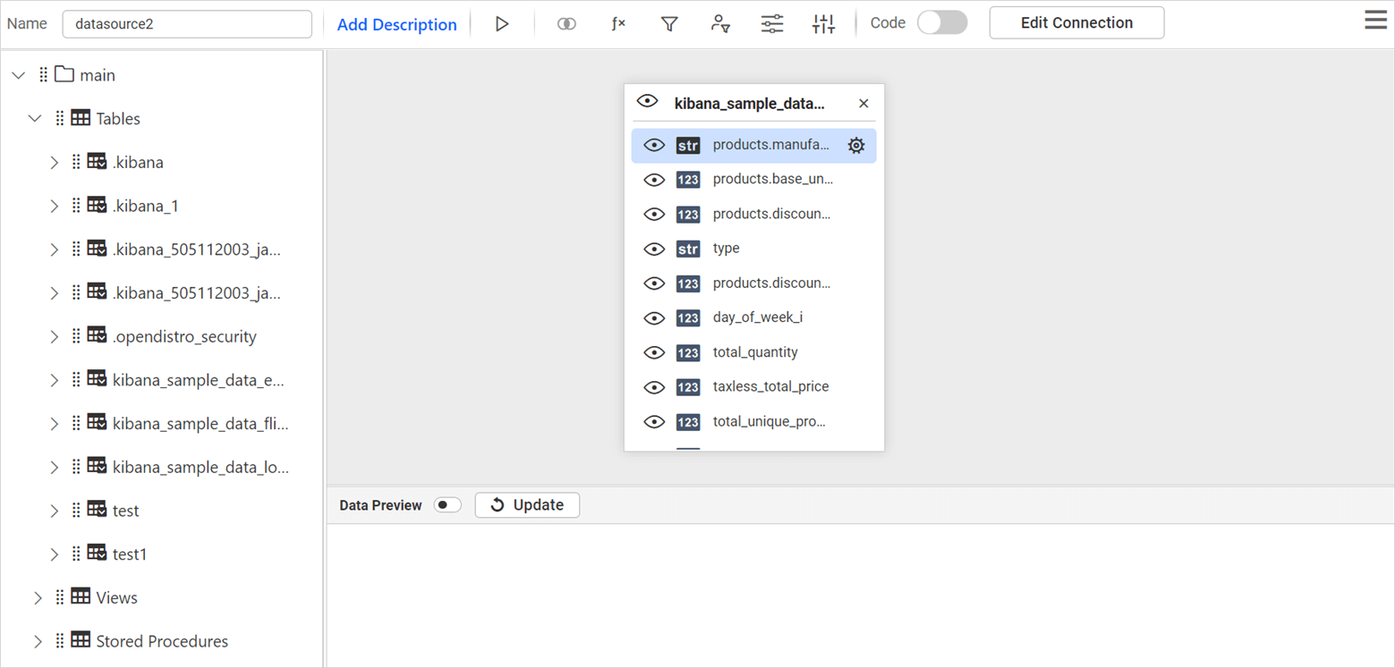 Drag and drop table