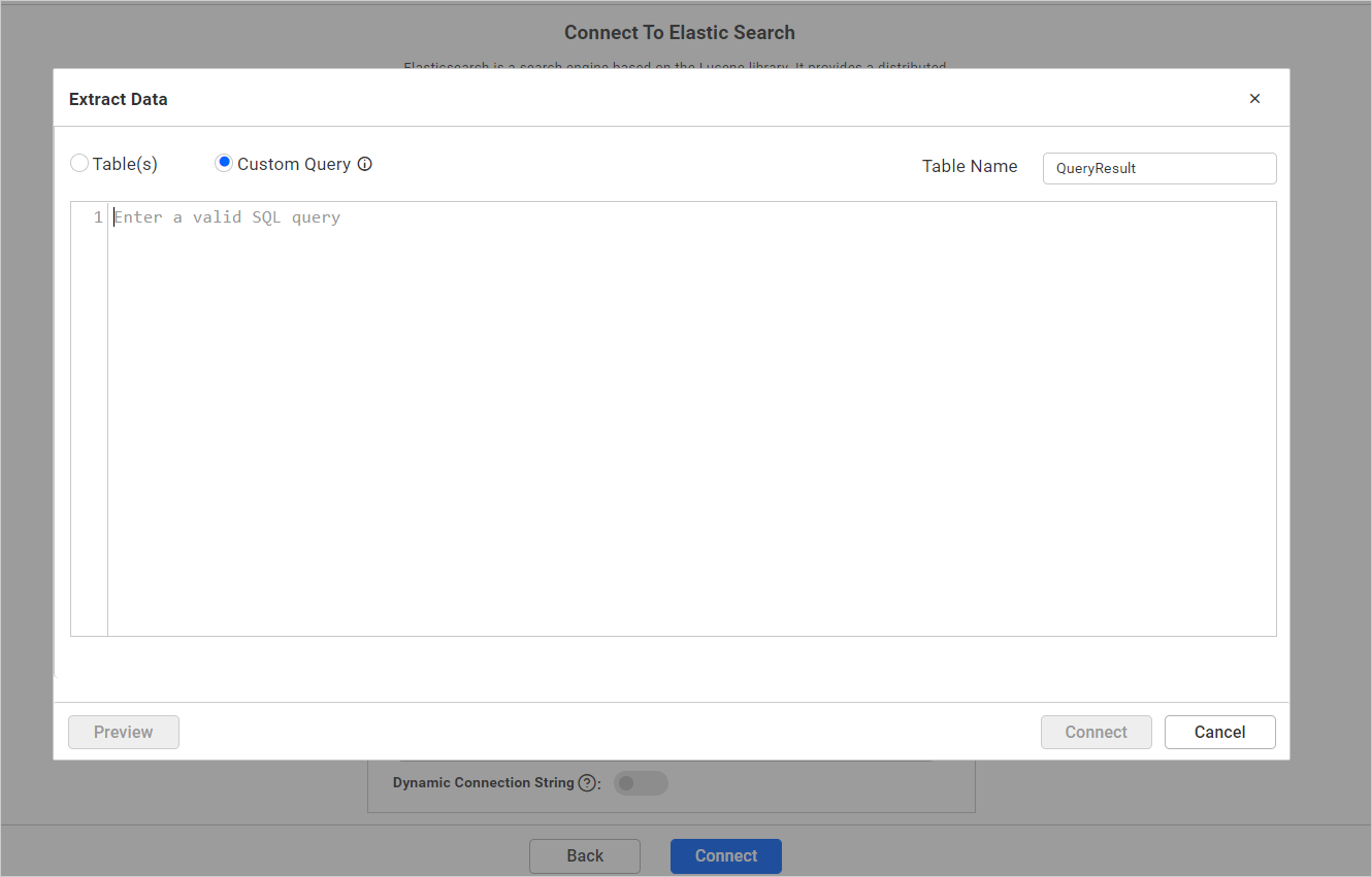 Custom query connection