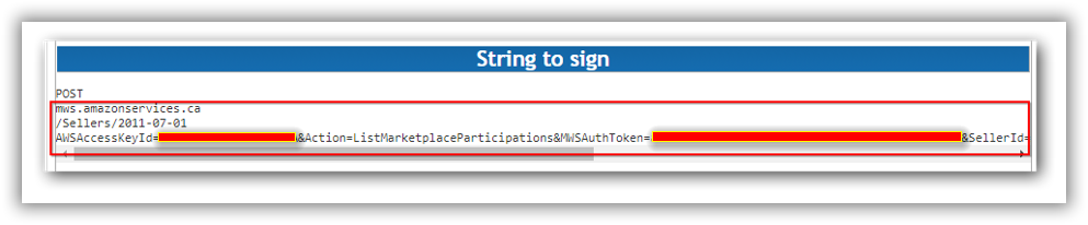 string to sign details