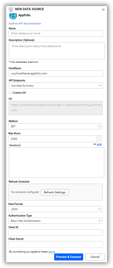 Data source preview