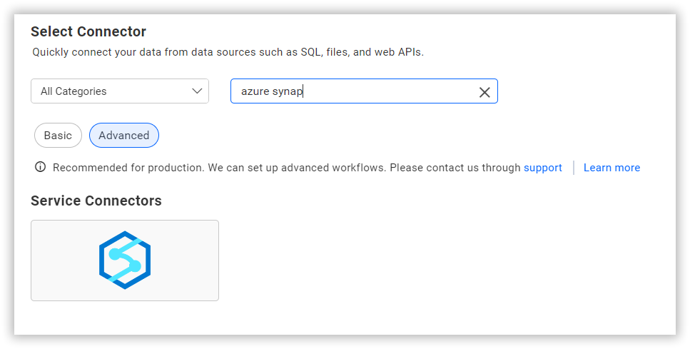 Choose data source from server