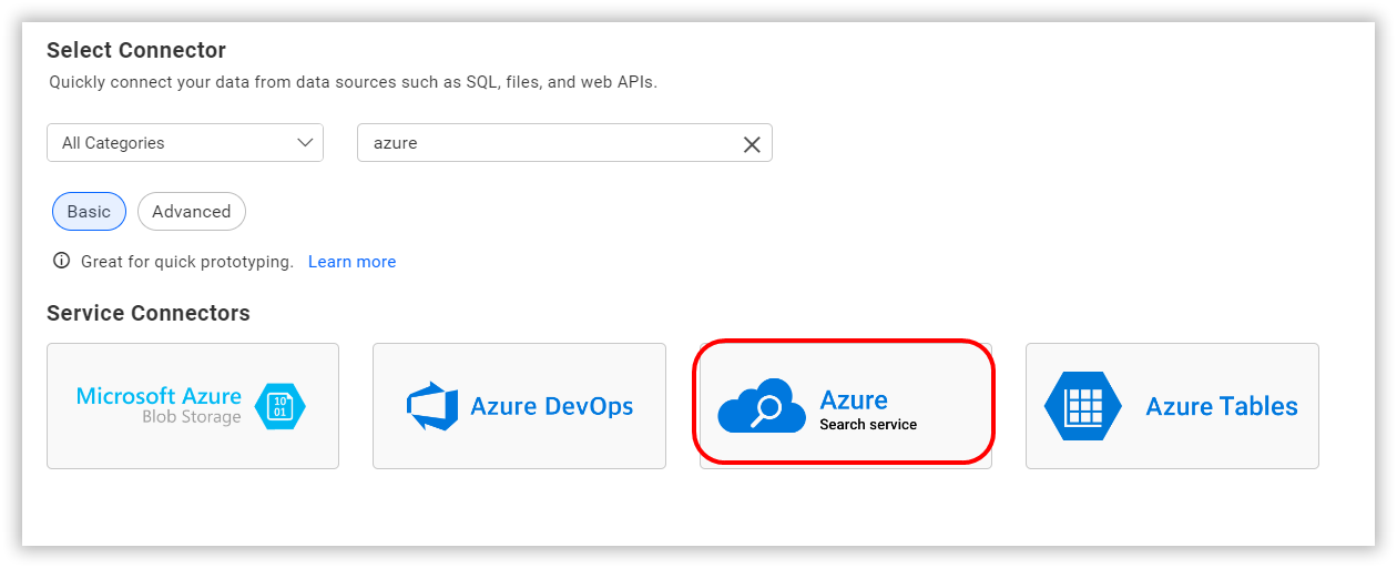 Choose data source from server