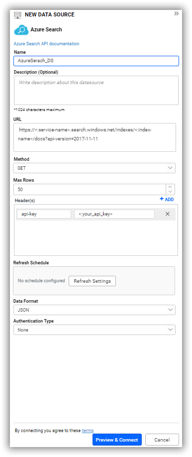 Data source preview