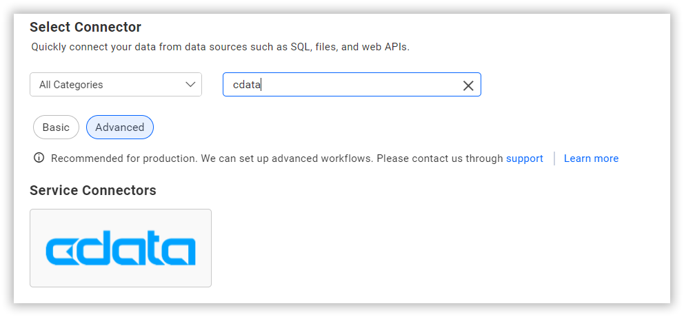 Choose data source from server