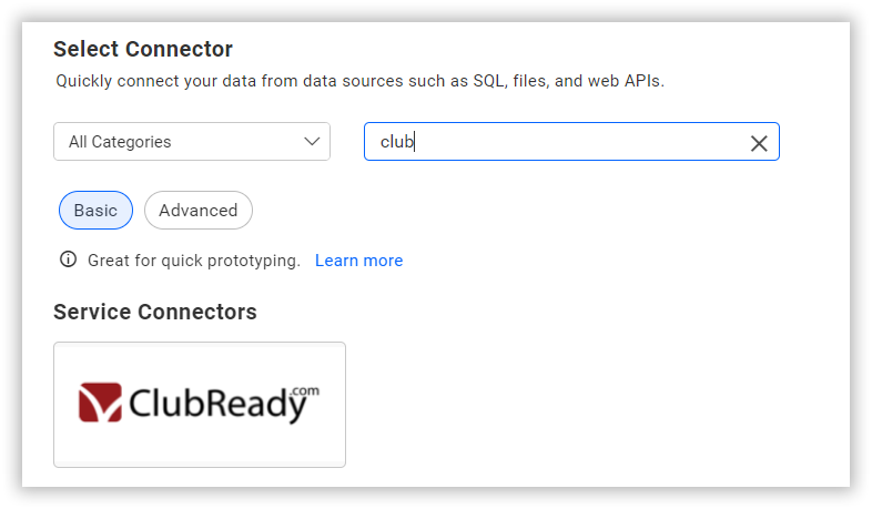 Choose data source from server