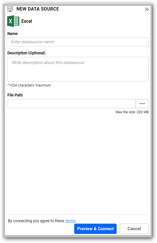 Add excel datasource