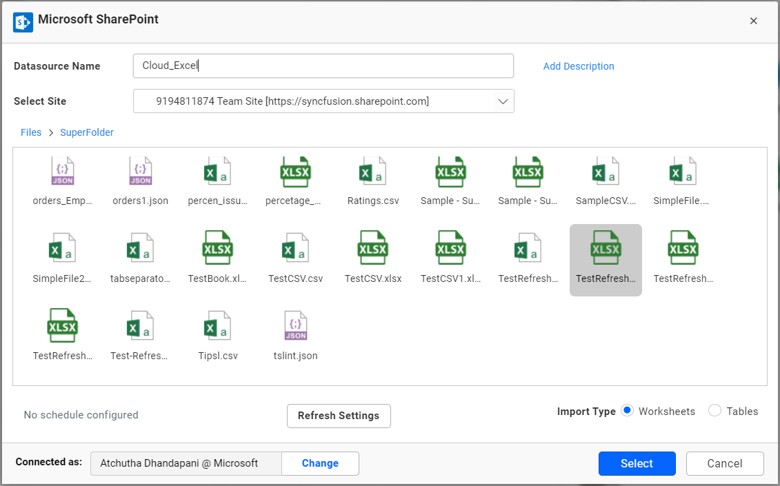 Choose cloud excel