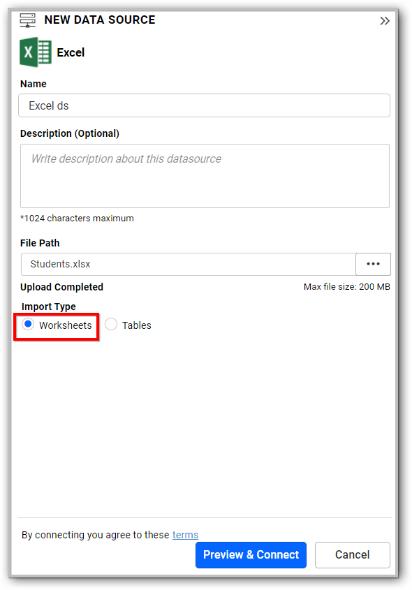 Import worksheets