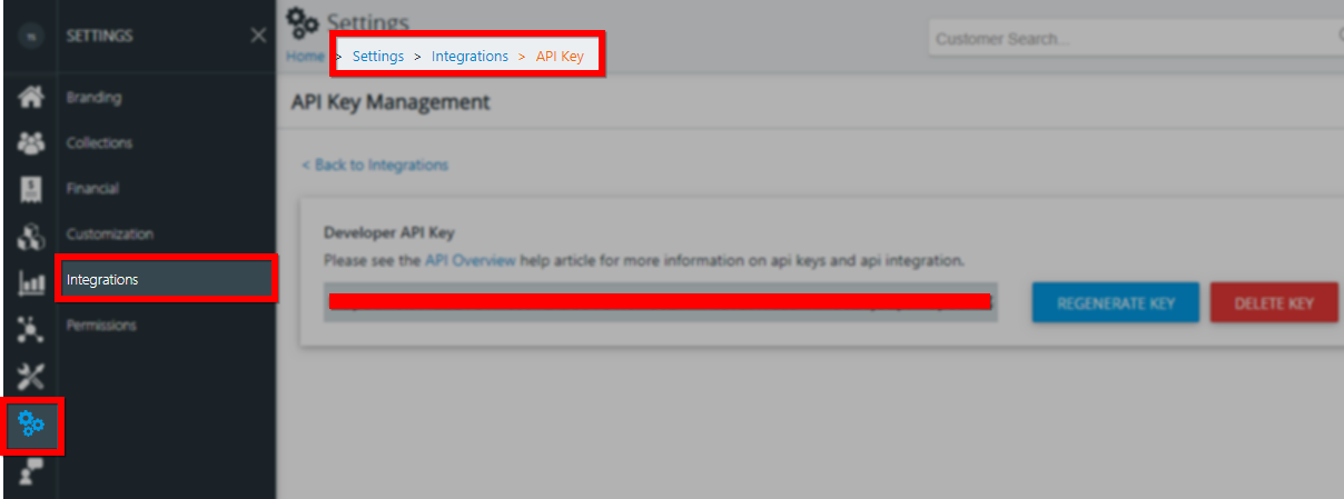 Reveal API Key