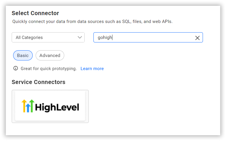 Choose data source from server