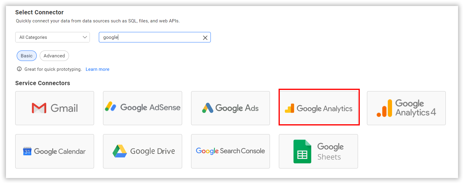 Choose data source from server