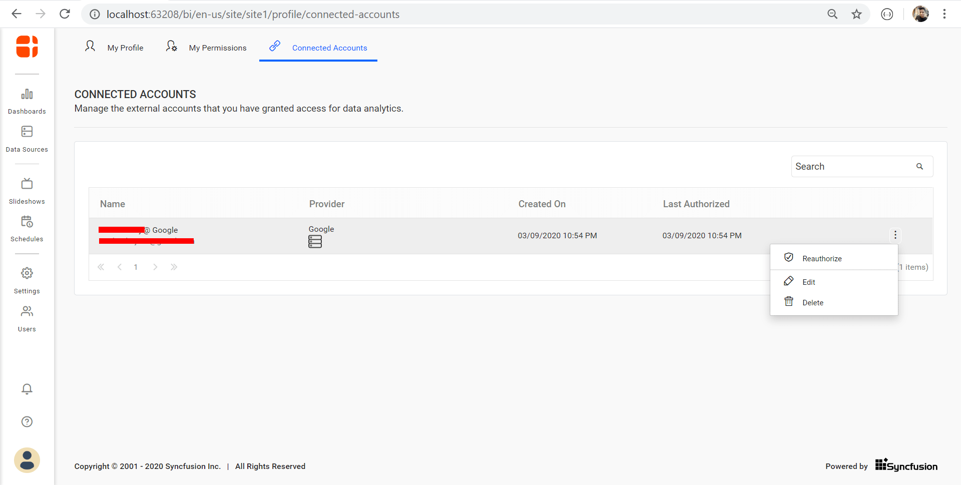Manage Accounts