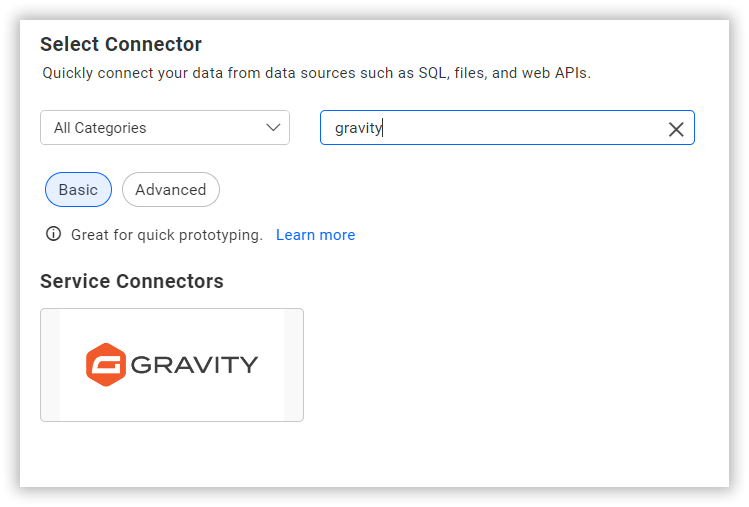 Choose data source from server