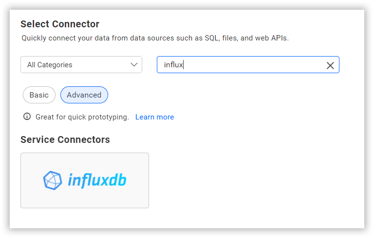 Choose data source from server