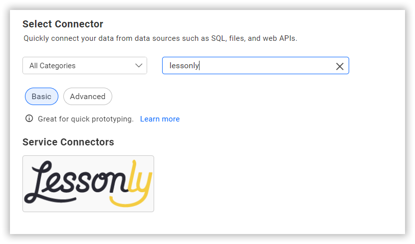 Choose data source from server