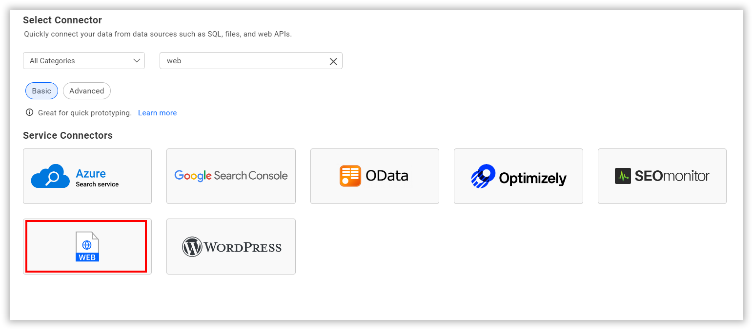 Choose data source